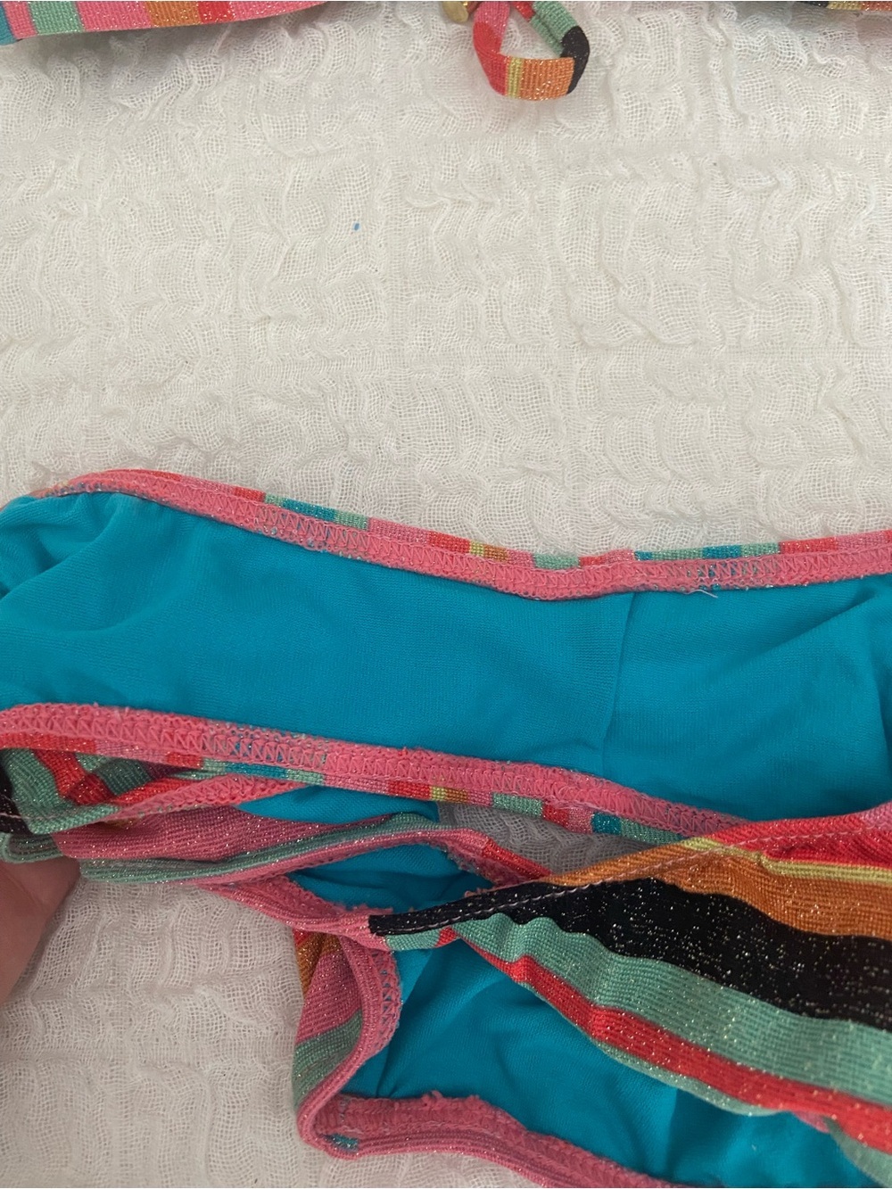 NWT ROXY SHIMMER STRIPE BIKINI SIZE SMALL/MEDIUM - Picture 4 of 10